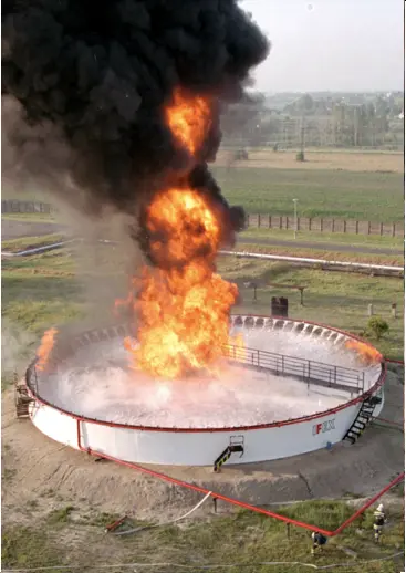 storage tank firefighting demonstration