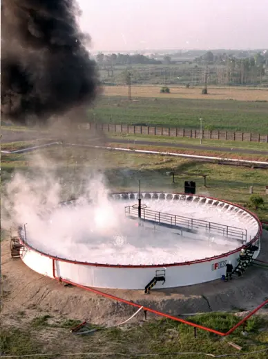 storage tank firefighting demonstration